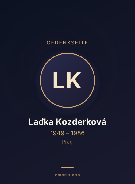Gedenkportrait von Laďka Kozderková