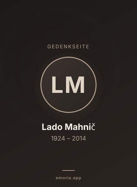 Gedenkportrait von Lado Mahnič