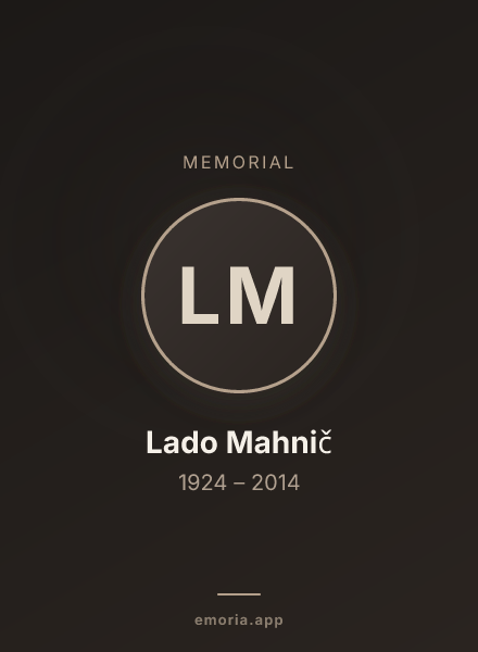 Memorial portrait of Lado Mahnič