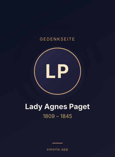 Gedenkportrait von Lady Agnes Paget