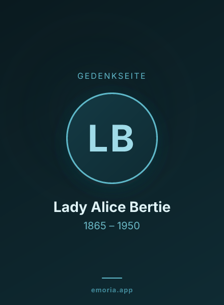 Gedenkportrait von Lady Alice Bertie