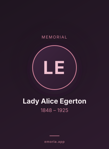 Memorial portrait of Lady Alice Egerton