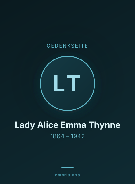 Gedenkportrait von Lady Alice Emma Thynne