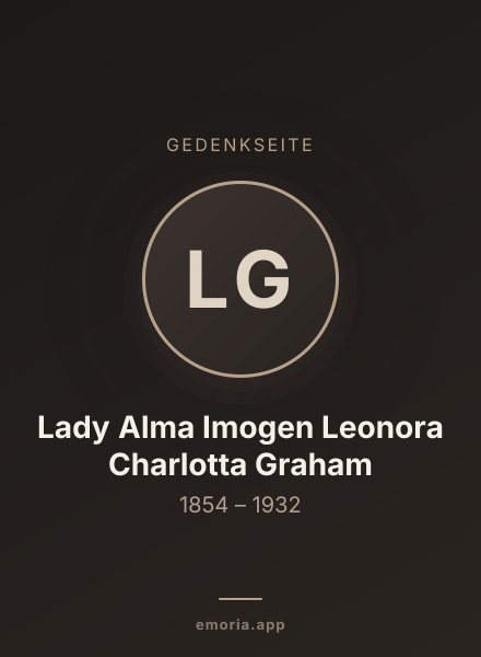 Gedenkportrait von Lady Alma Imogen Leonora Charlotta Graham