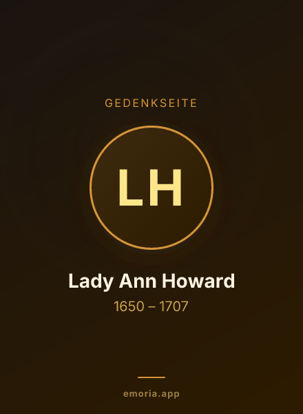 Gedenkportrait von Lady Ann Howard