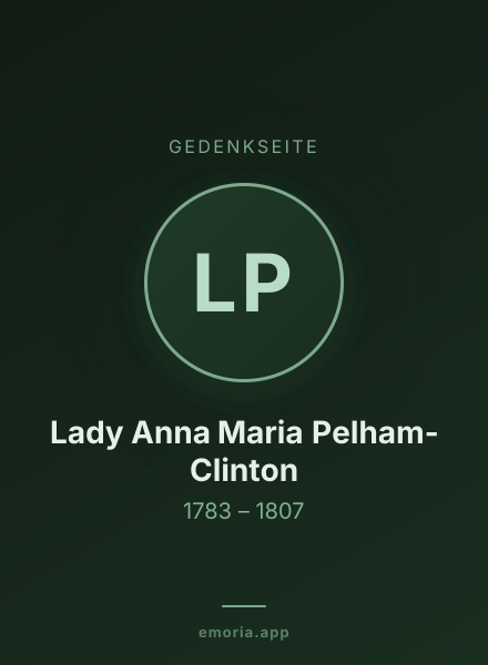 Gedenkportrait von Lady Anna Maria Pelham-Clinton