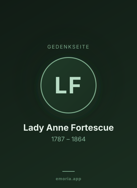 Gedenkportrait von Lady Anne Fortescue