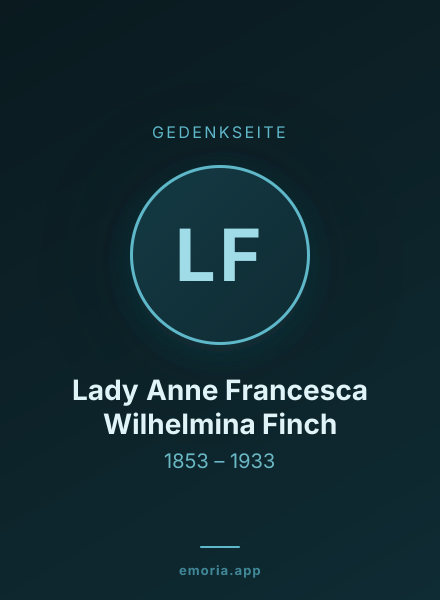 Gedenkportrait von Lady Anne Francesca Wilhelmina Finch