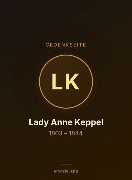 Gedenkportrait von Lady Anne Keppel