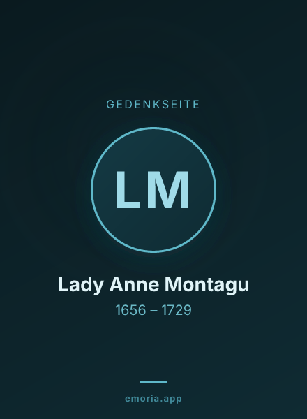 Gedenkportrait von Lady Anne Montagu