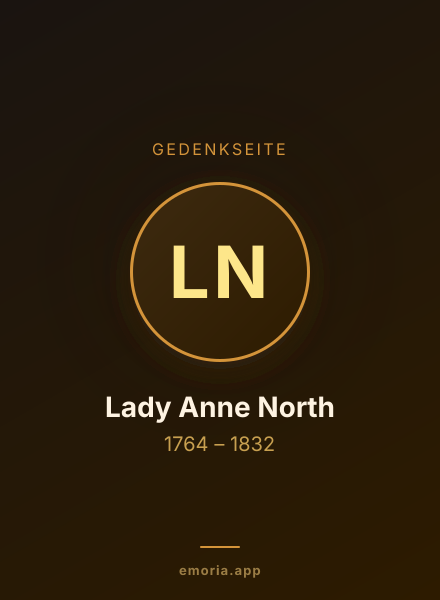 Gedenkportrait von Lady Anne North