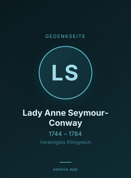 Gedenkportrait von Lady Anne Seymour-Conway