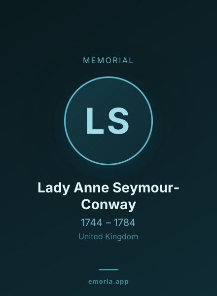 Memorial portrait of Lady Anne Seymour-Conway