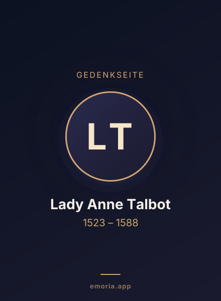Gedenkportrait von Lady Anne Talbot