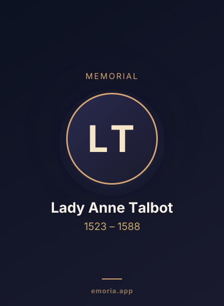 Memorial portrait of Lady Anne Talbot