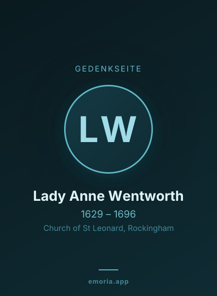 Gedenkportrait von Lady Anne Wentworth