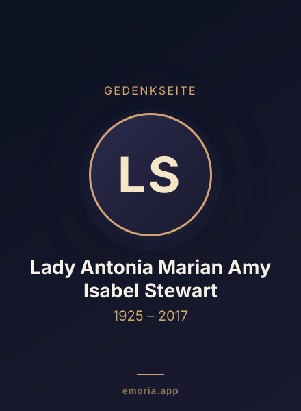 Gedenkportrait von Lady Antonia Marian Amy Isabel Stewart