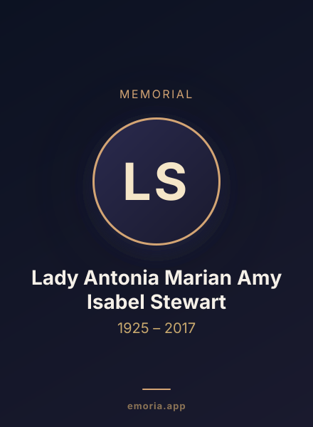 Memorial portrait of Lady Antonia Marian Amy Isabel Stewart