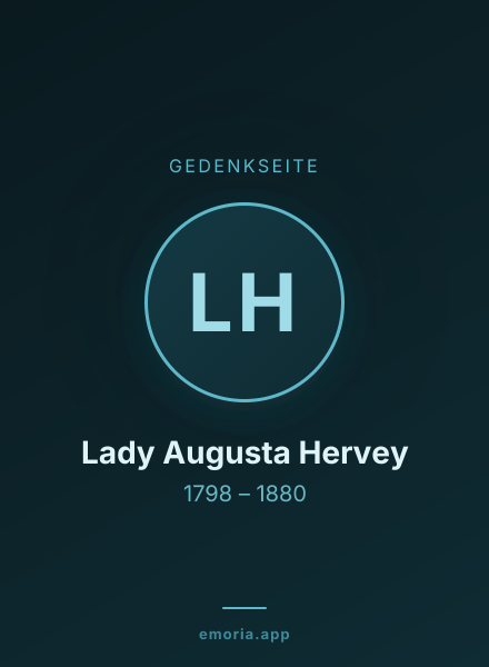 Gedenkportrait von Lady Augusta Hervey