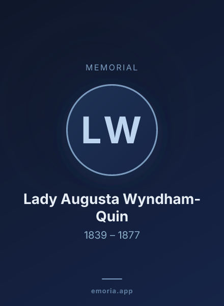 Memorial portrait of Lady Augusta Wyndham-Quin