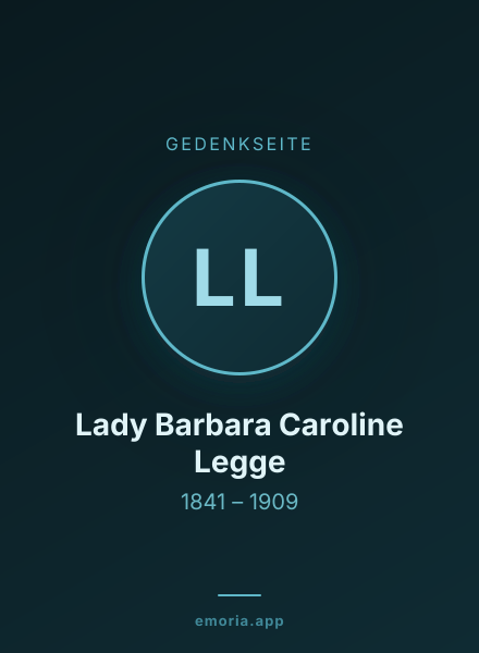 Gedenkportrait von Lady Barbara Caroline Legge