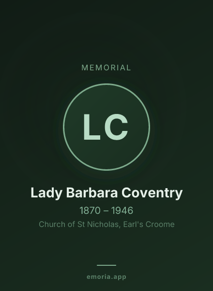 Memorial portrait of Lady Barbara Coventry