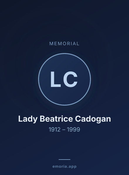 Memorial portrait of Lady Beatrice Cadogan