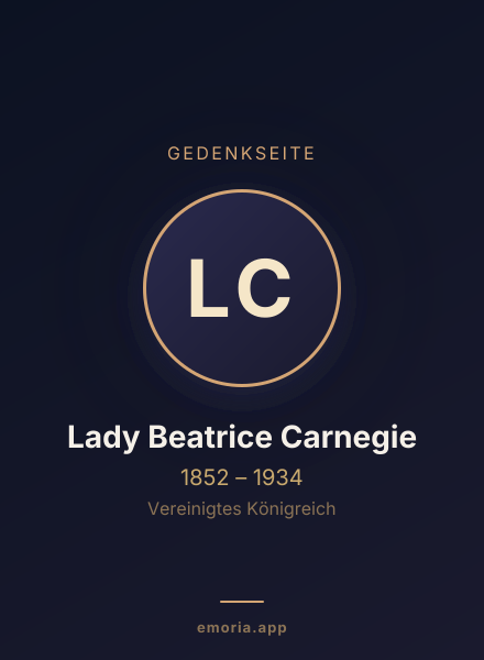 Gedenkportrait von Lady Beatrice Carnegie