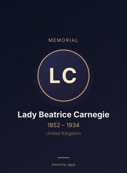 Memorial portrait of Lady Beatrice Carnegie