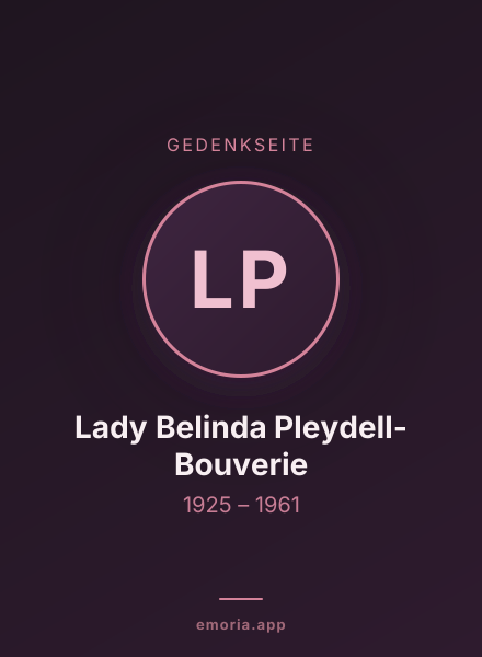 Gedenkportrait von Lady Belinda Pleydell-Bouverie