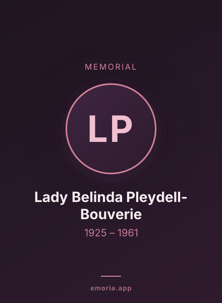 Memorial portrait of Lady Belinda Pleydell-Bouverie