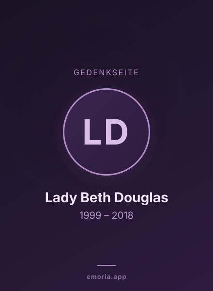 Gedenkportrait von Lady Beth Douglas