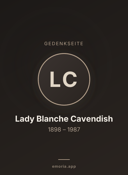 Gedenkportrait von Lady Blanche Cavendish