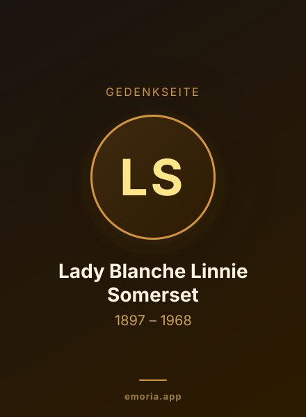 Gedenkportrait von Lady Blanche Linnie Somerset