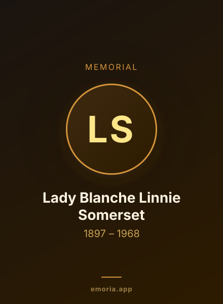 Memorial portrait of Lady Blanche Linnie Somerset