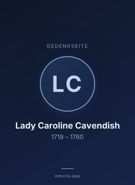 Gedenkportrait von Lady Caroline Cavendish