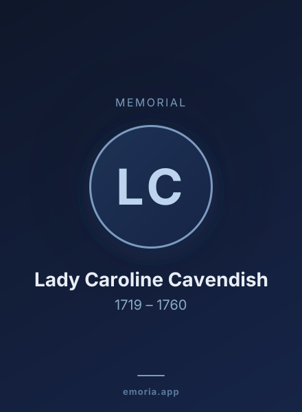 Memorial portrait of Lady Caroline Cavendish