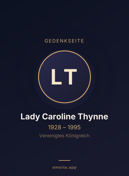 Gedenkportrait von Lady Caroline Thynne