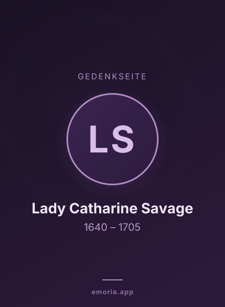Gedenkportrait von Lady Catharine Savage