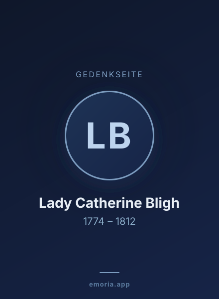 Gedenkportrait von Lady Catherine Bligh