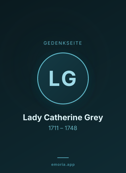 Gedenkportrait von Lady Catherine Grey
