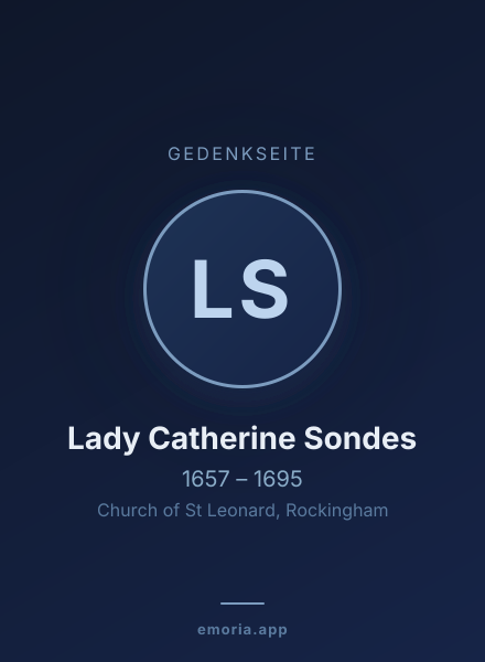 Gedenkportrait von Lady Catherine Sondes