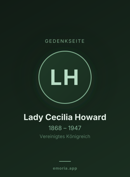 Gedenkportrait von Lady Cecilia Howard