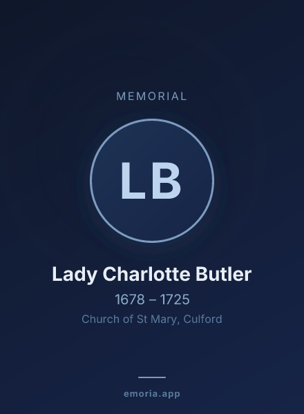 Memorial portrait of Lady Charlotte Butler