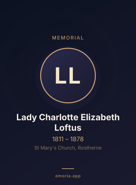Memorial portrait of Lady Charlotte Elizabeth Loftus