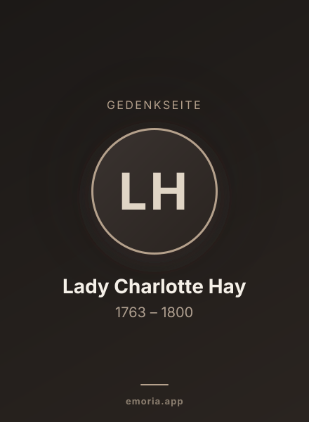 Gedenkportrait von Lady Charlotte Hay