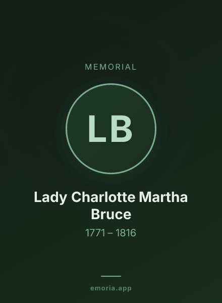 Memorial portrait of Lady Charlotte Martha Bruce