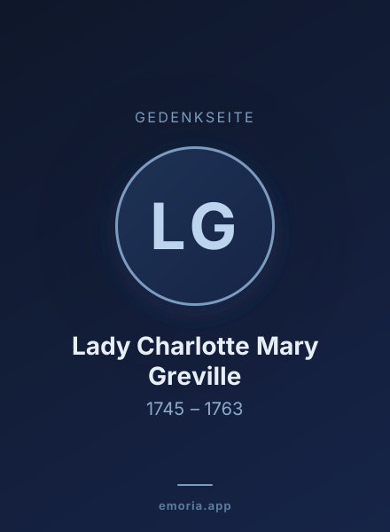 Gedenkportrait von Lady Charlotte Mary Greville