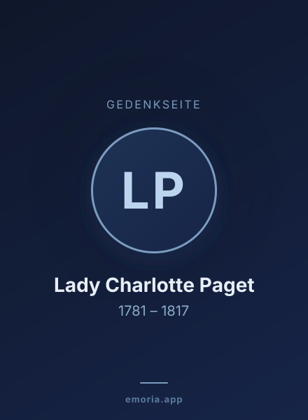 Gedenkportrait von Lady Charlotte Paget