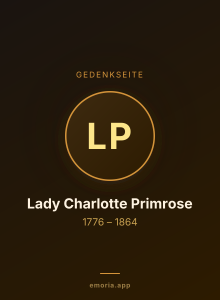Gedenkportrait von Lady Charlotte Primrose